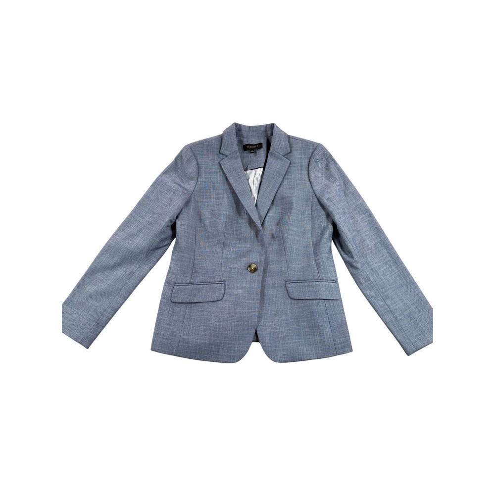 NWT‎ Talbots Women Tailored Lined Sharkskin One Button Blazer Coat Size 6 Career
